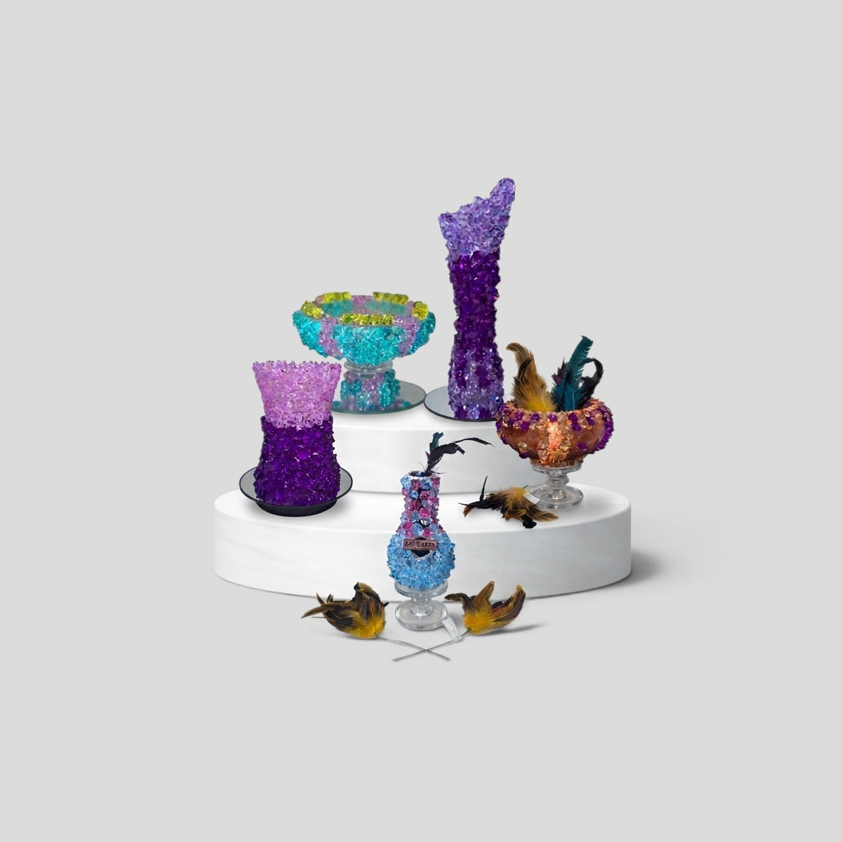 Handmade jeweled vessels