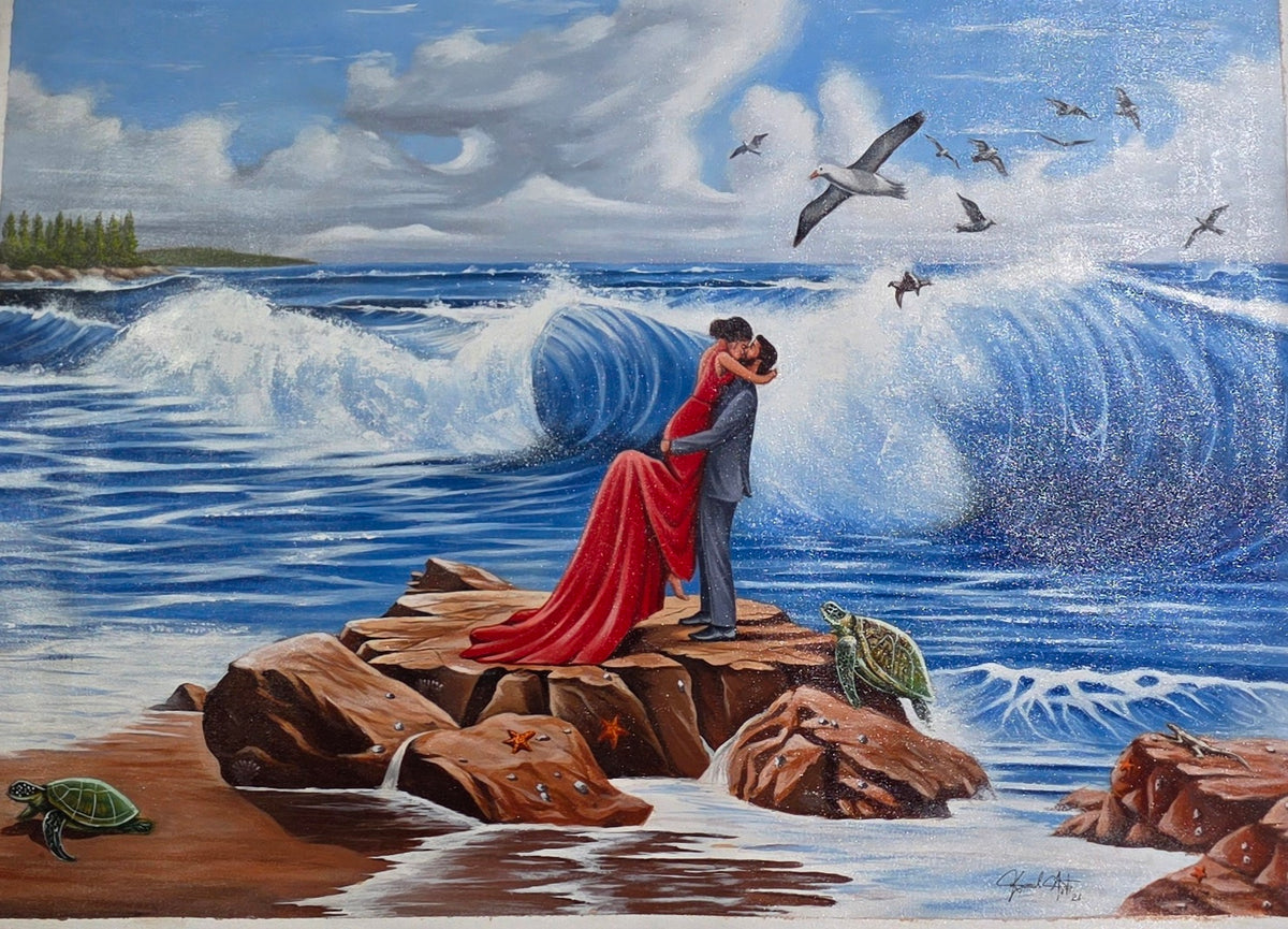Ocean inspired acrylic painting