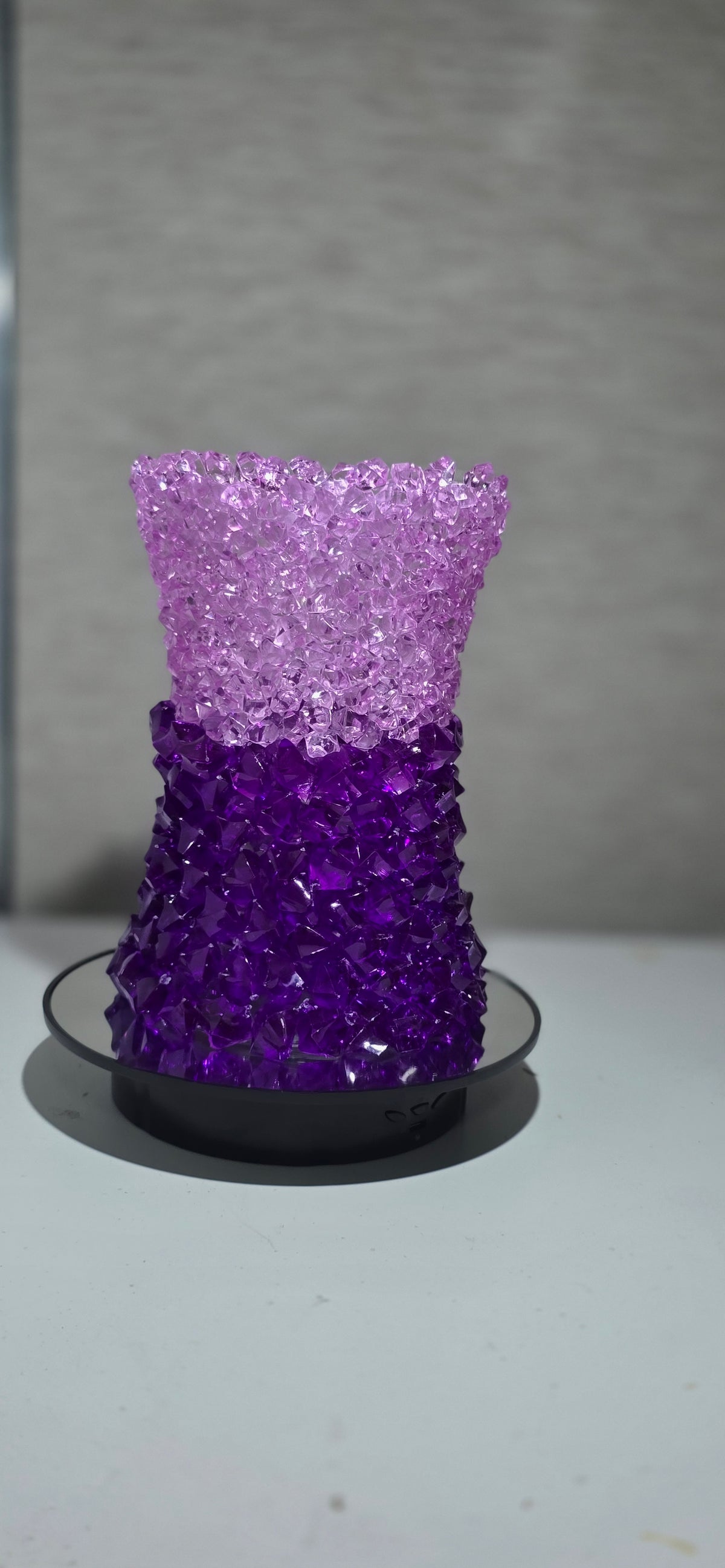 Handmade crafted jeweled crystalline vessel ( 10×5×5 Inch )