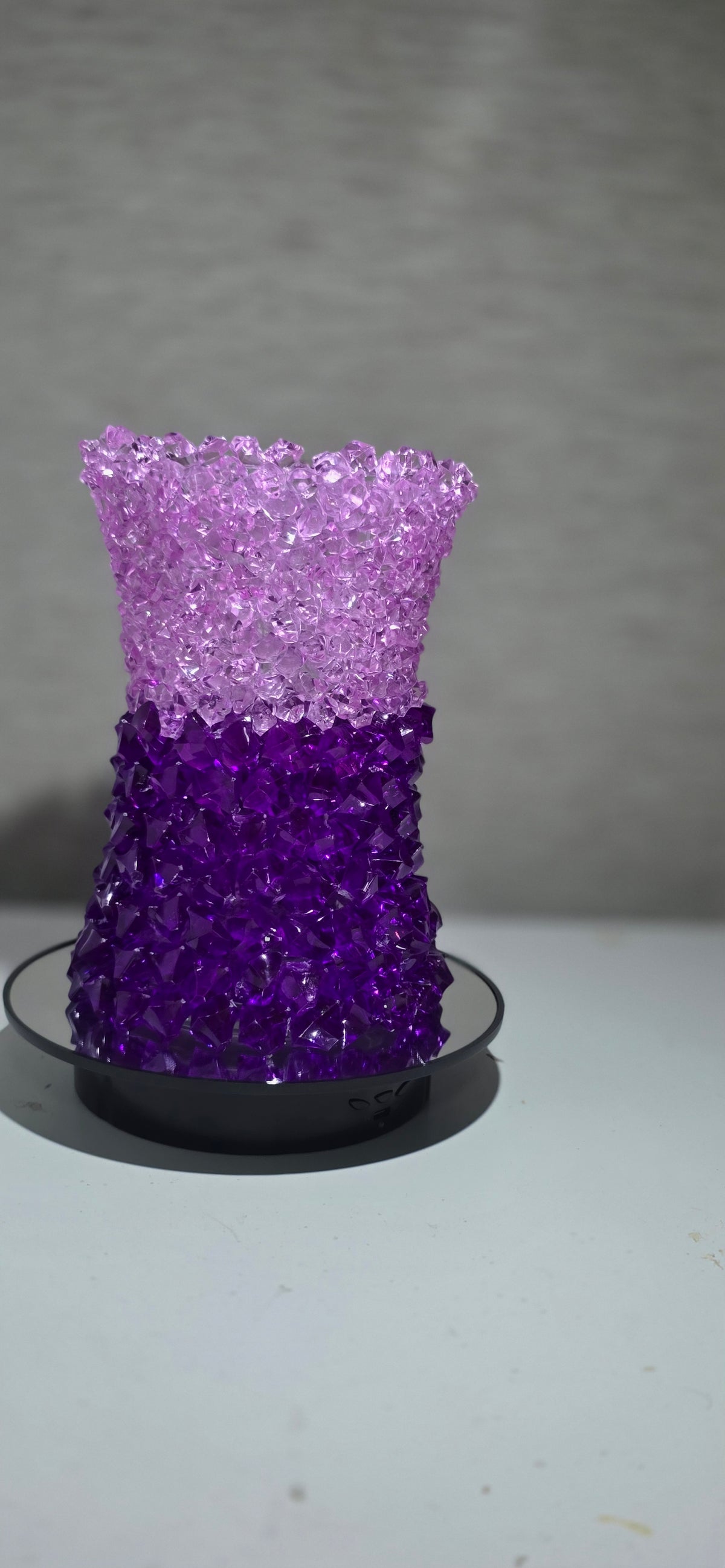 Handmade crafted jeweled crystalline vessel ( 10×5×5 Inch )