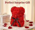 Red Rose Teddy Bear – Handmade Forever Rose Bear Gift (25 cm)