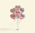 Transparent Heart Bobo Balloons Set – 3 Balloons + 100 Pink Petals for Weddings, Birthdays & Valentine's Day