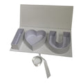 I Love You Rose Gift Box – Gray Flip Box with Roses (17.95 in)