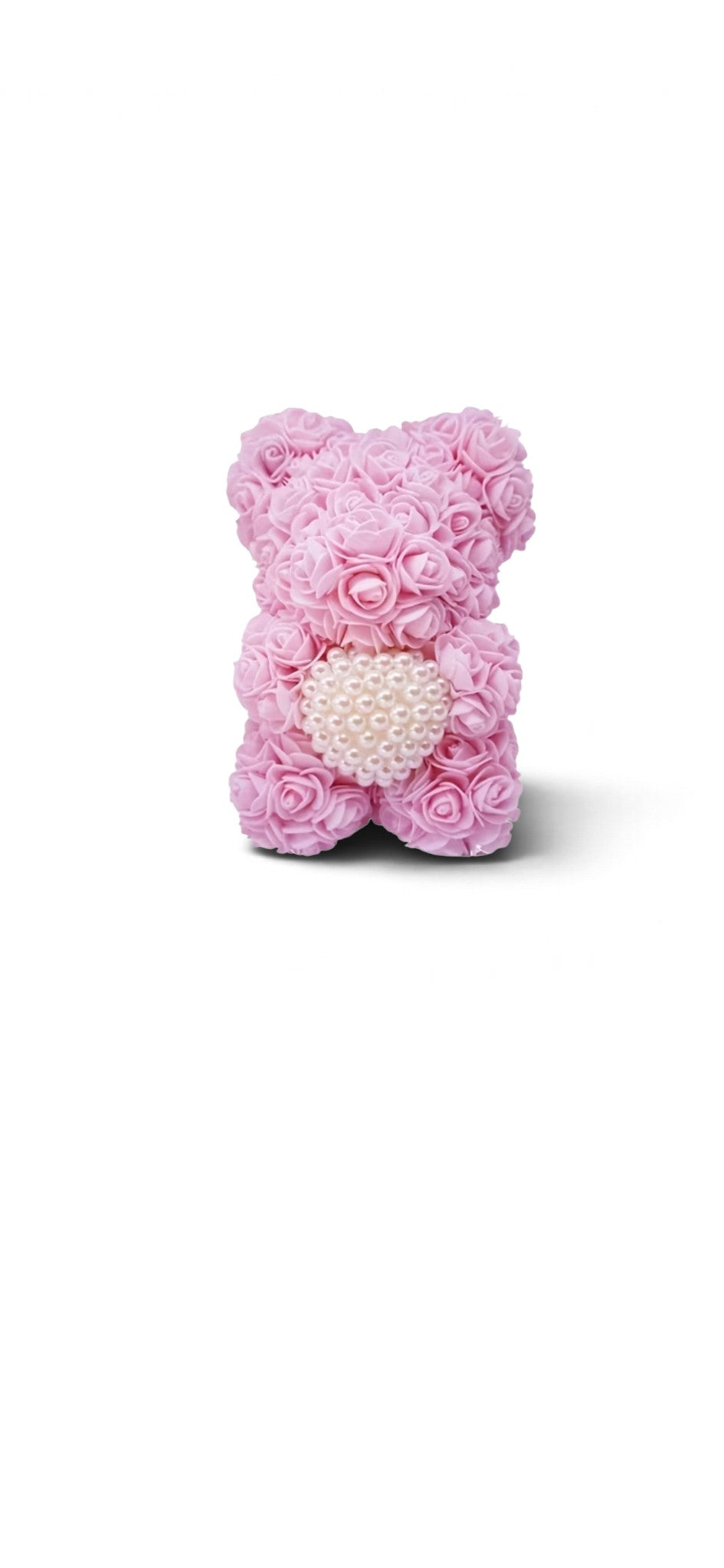 Pink Rose Teddy Bear – Handmade Forever Rose Bear Gift (25 cm)