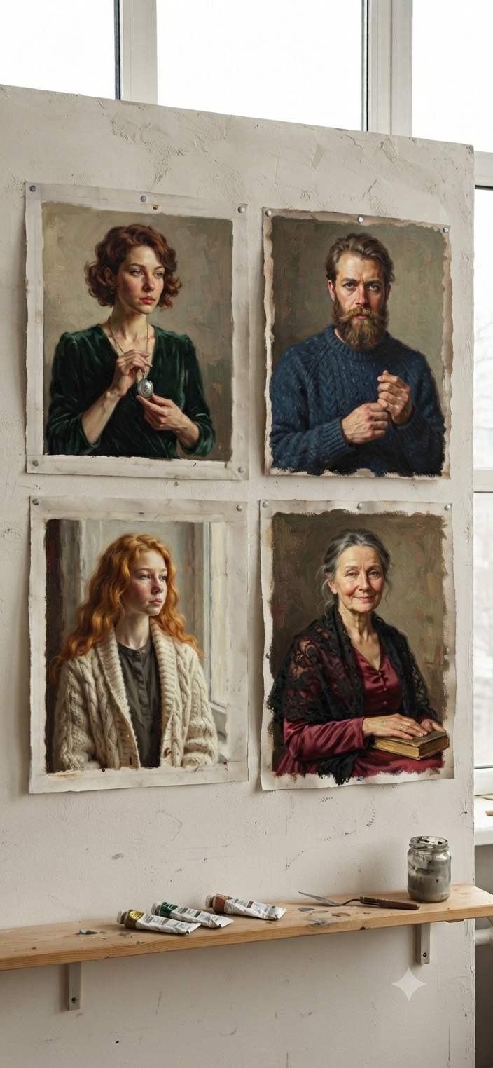 Hand painted  personal and family portraits ( A perfect gift for your loved ones).                        Unframed