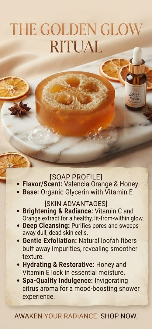 Citrus & Honey 2-in-1 Loofah Soap Bar | Sweet Orange & Honey