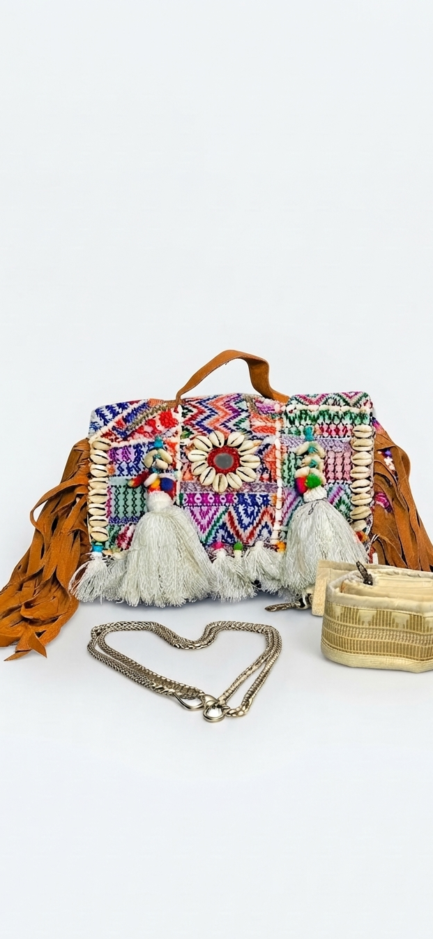 Boho bag ( Needle crafted , Handmade )– A Work of Art You Can Carry