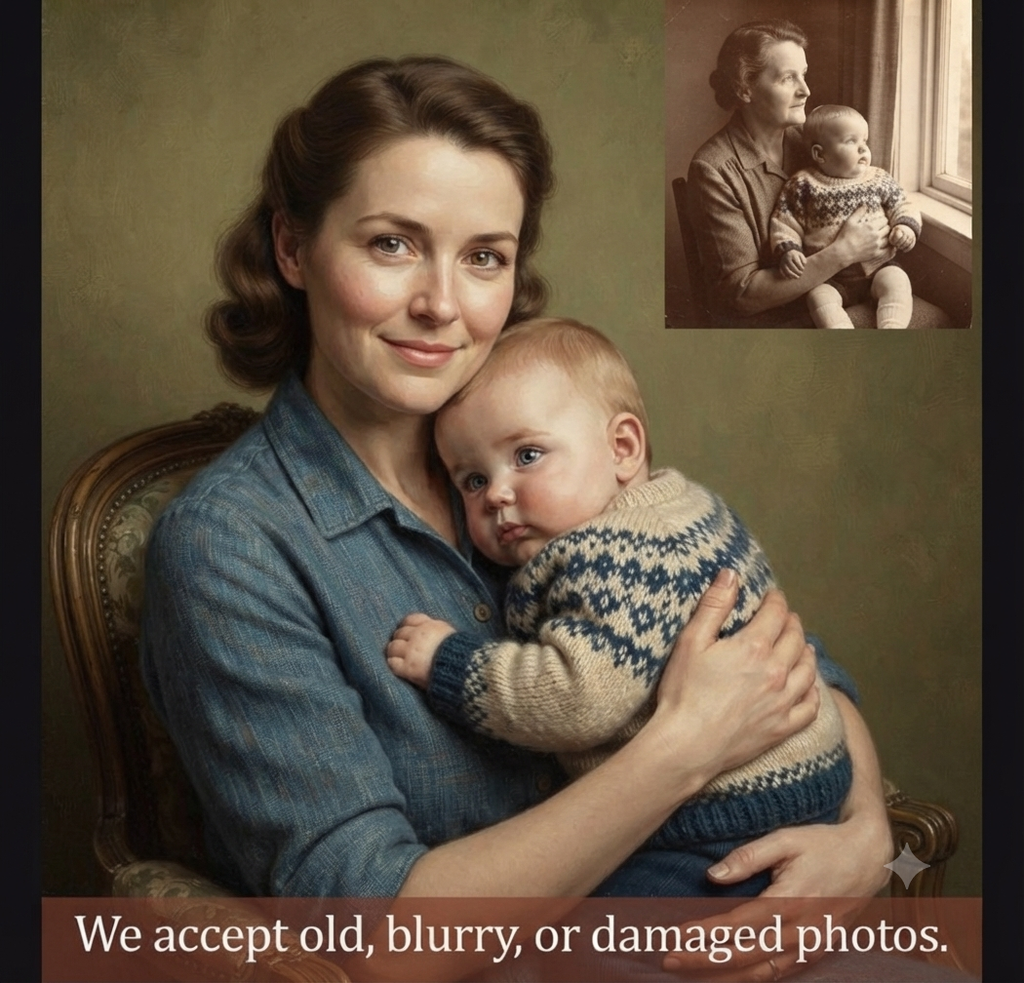 Hand painted  personal and family portraits ( A perfect gift for your loved ones).                        Unframed
