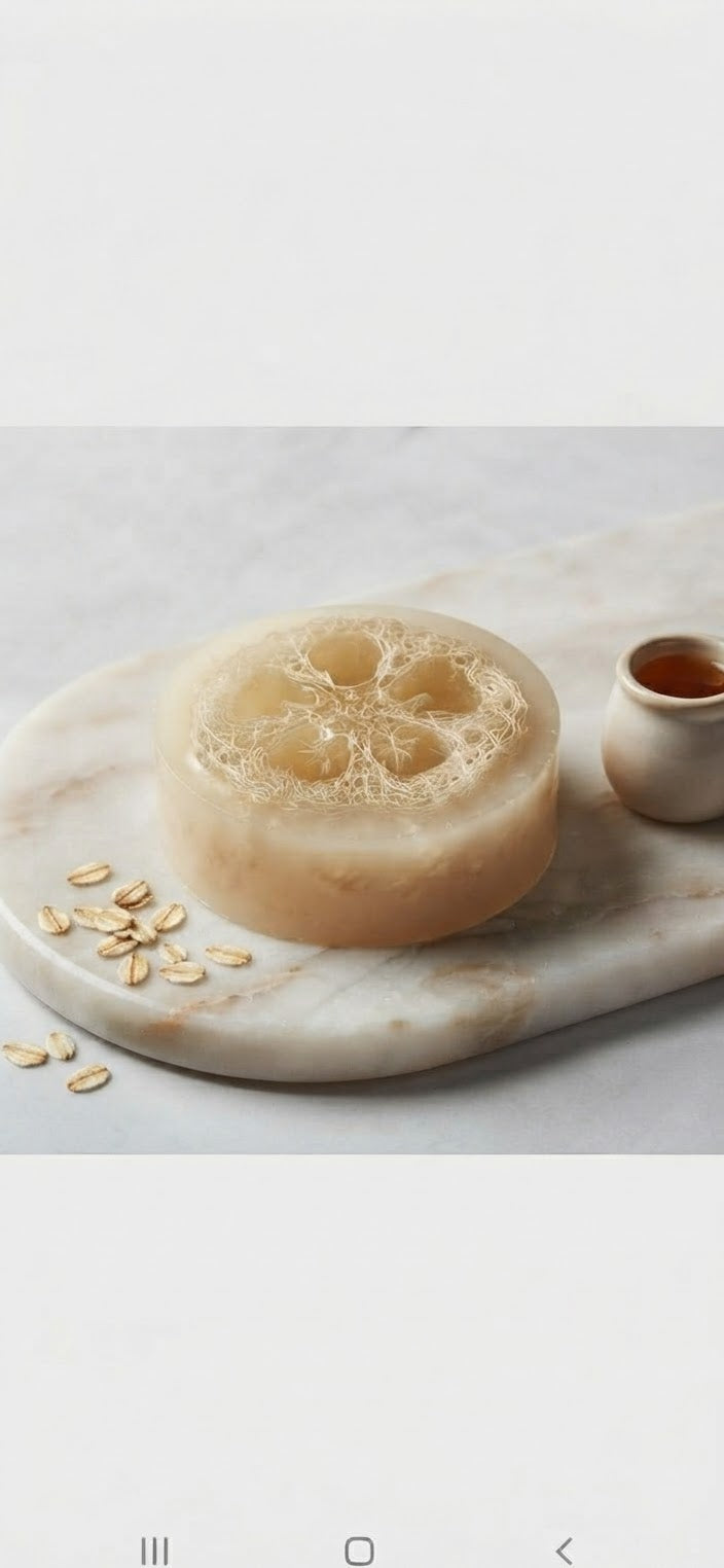 Oatmeal, Milk & Honey 2-in-1 Loofah Soap Bar | Natural Scrub Soap
