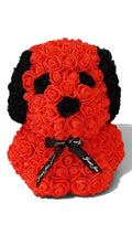 Red & Black Rose Puppy | 10 Inch Everlasting Foam Rose Dog Gift