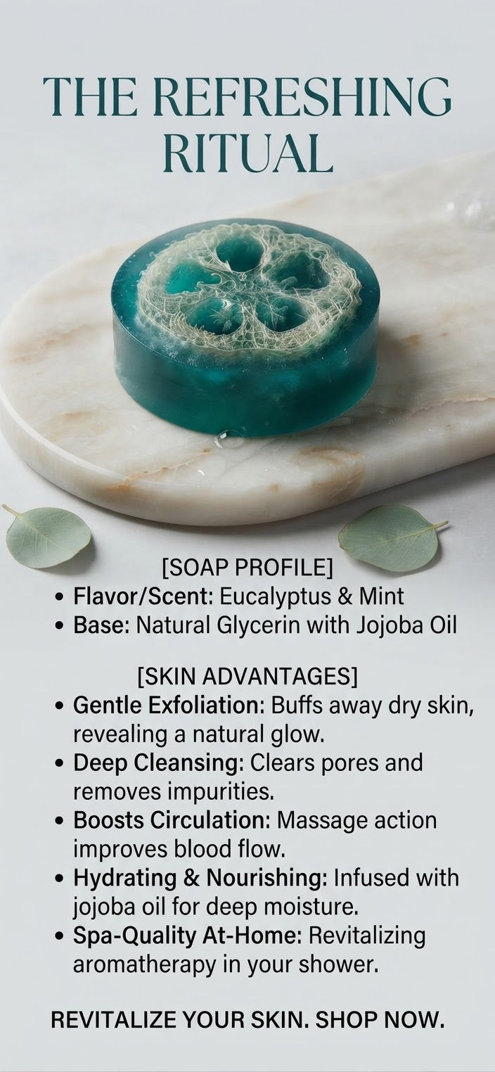 Eucalyptus Mint 2-in-1 Loofah Soap Bar | Eucalyptus & Peppermint