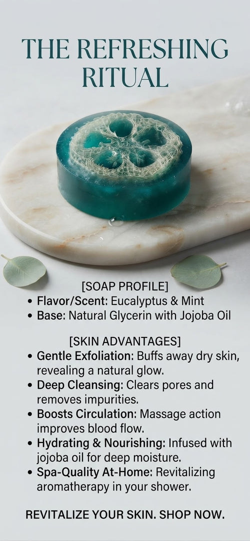 Eucalyptus Mint 2-in-1 Loofah Soap Bar | Eucalyptus & Peppermint