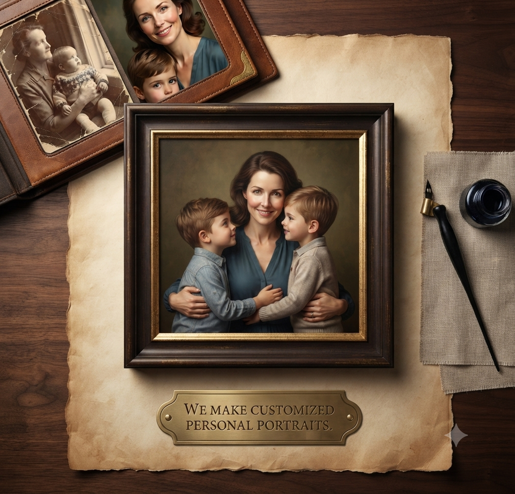 Hand painted  personal and family portraits ( A perfect gift for your loved ones).                        Unframed
