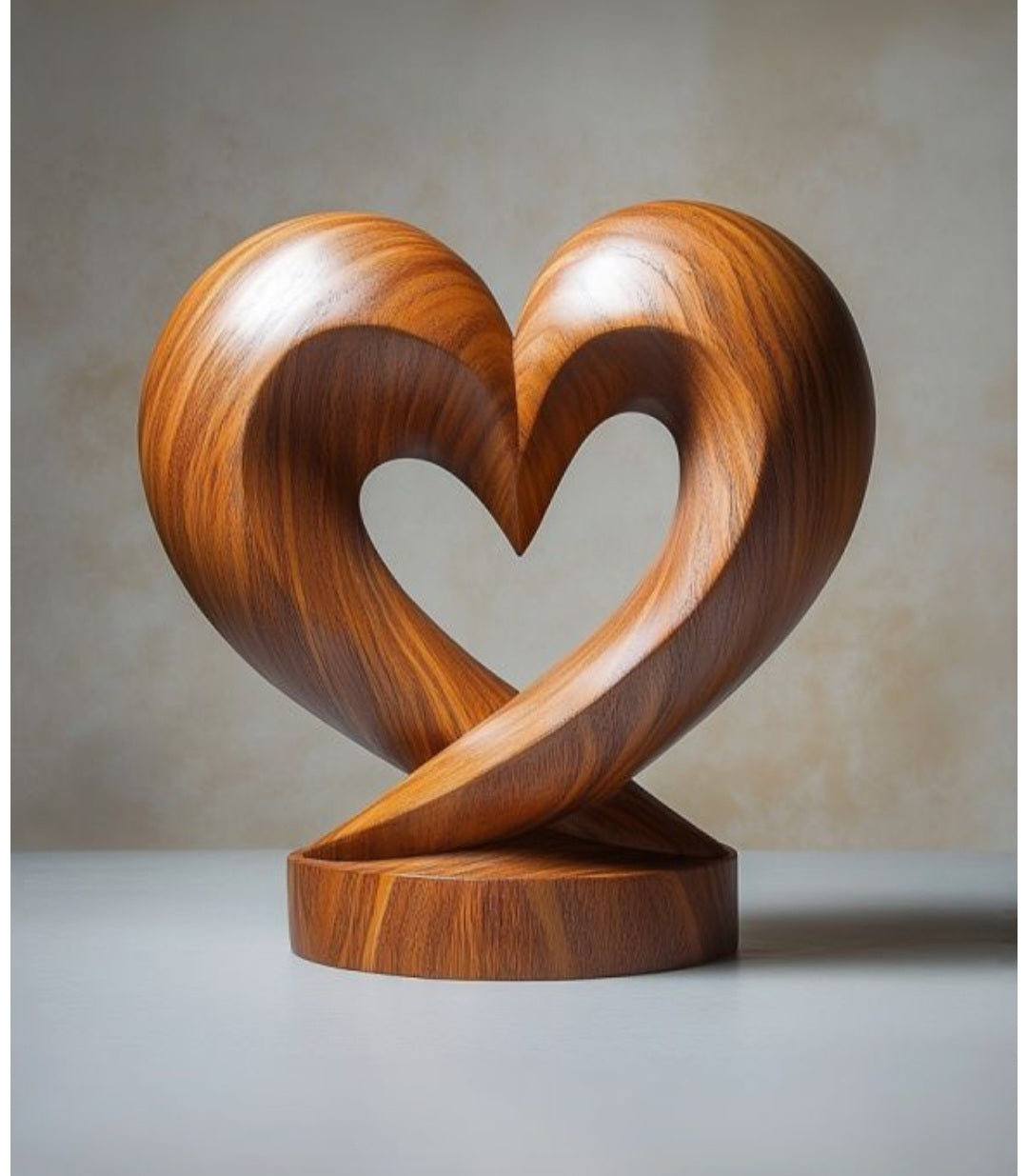 Wooden Heart shape sculpture