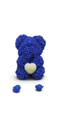Royal Blue Rose Teddy Bear – Handmade Forever Rose Bear Gift (25 cm)