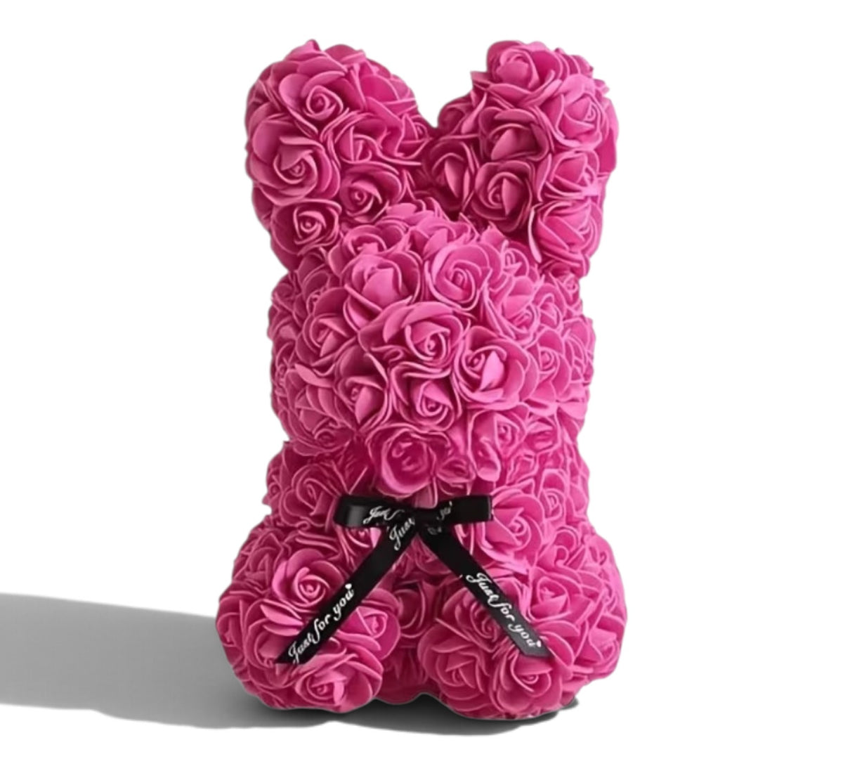 Pink Rose Rabbit – Handmade Forever Rose Bunny Gift (25 cm)