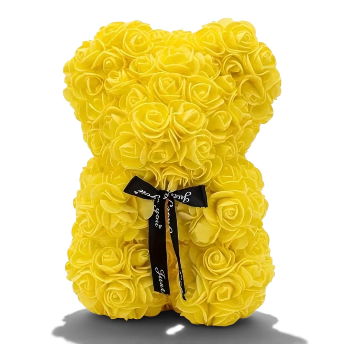 Yellow Rose Teddy Bear – Handmade Forever Rose Bear Gift (25 cm)